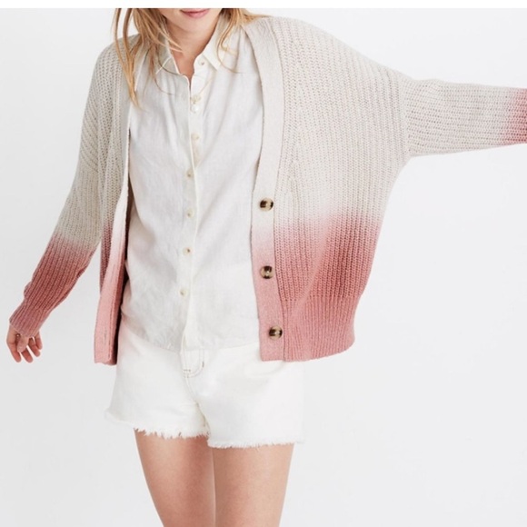 NWTs RARE Madewell Dip Dyed Cotton Cardigan - Picture 1 of 14
